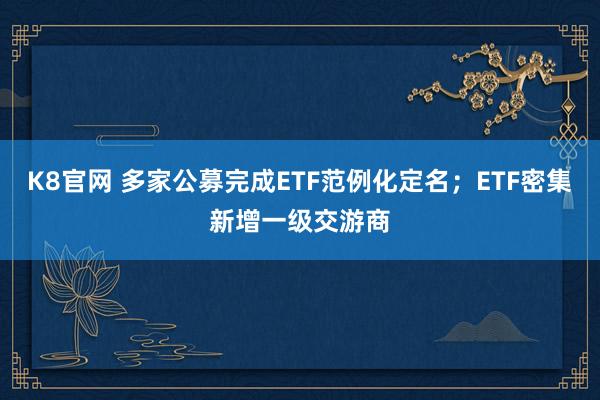 K8官网 多家公募完成ETF范例化定名；ETF密集新增一级交游商