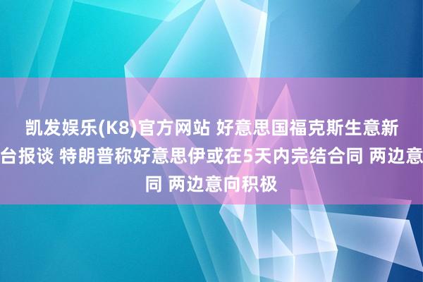 凯发娱乐(K8)官方网站 好意思国福克斯生意新闻电视台报谈 特朗普称好意思伊或在5天内完结合同 两边意向积极