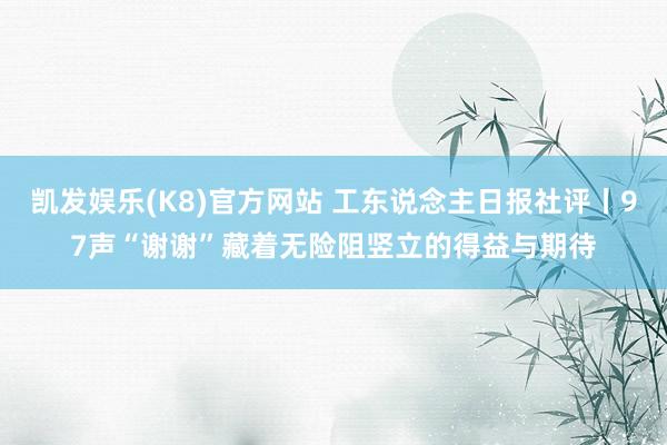 凯发娱乐(K8)官方网站 工东说念主日报社评丨97声“谢谢”藏着无险阻竖立的得益与期待