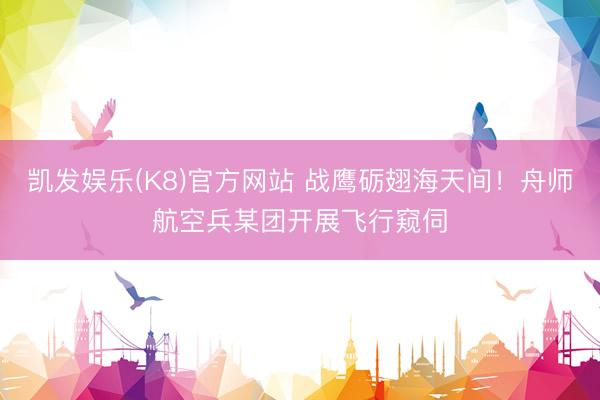 凯发娱乐(K8)官方网站 战鹰砺翅海天间！舟师航空兵某团开展飞行窥伺
