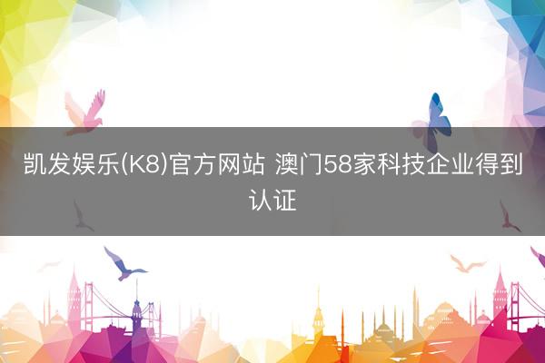 凯发娱乐(K8)官方网站 澳门58家科技企业得到认证