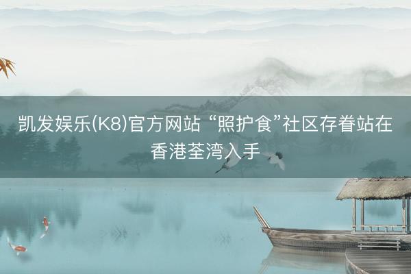 凯发娱乐(K8)官方网站 “照护食”社区存眷站在香港荃湾入手