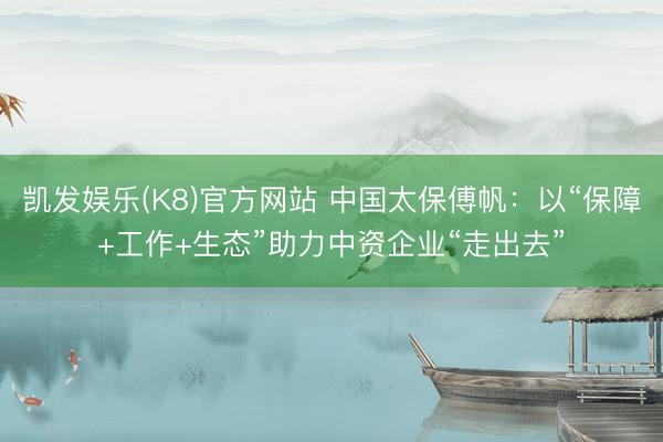 凯发娱乐(K8)官方网站 中国太保傅帆：以“保障+工作+生态”助力中资企业“走出去”