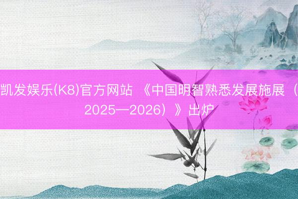 凯发娱乐(K8)官方网站 《中国明智熟悉发展施展（2025—2026）》出炉