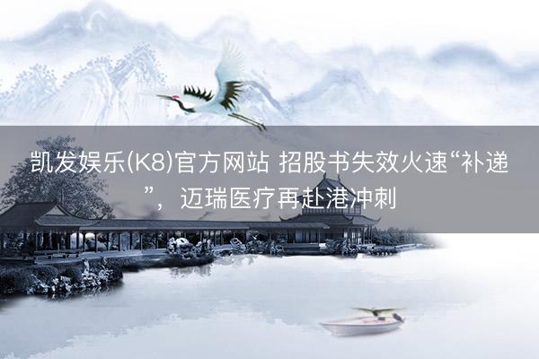 凯发娱乐(K8)官方网站 招股书失效火速“补递”，迈瑞医疗再赴港冲刺