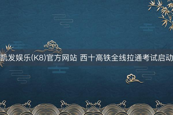 凯发娱乐(K8)官方网站 西十高铁全线拉通考试启动