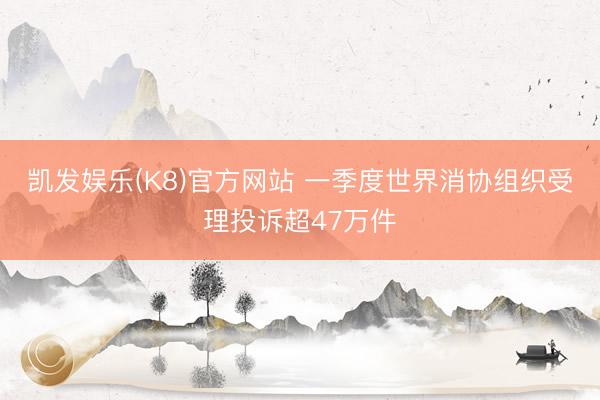 凯发娱乐(K8)官方网站 一季度世界消协组织受理投诉超47万件