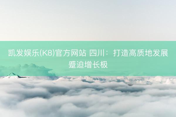 凯发娱乐(K8)官方网站 四川：打造高质地发展蹙迫增长极