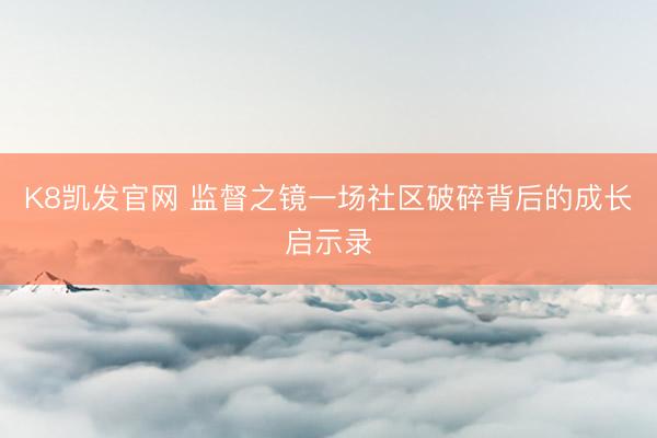 K8凯发官网 监督之镜一场社区破碎背后的成长启示录