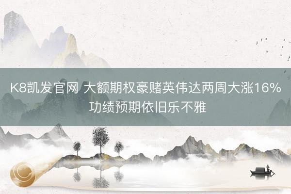K8凯发官网 大额期权豪赌英伟达两周大涨16% 功绩预期依旧乐不雅