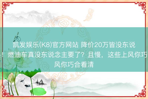 凯发娱乐(K8)官方网站 降价20万皆没东说念主买！燃油车真没东说念主要了？且慢，这些上风你巧合看清