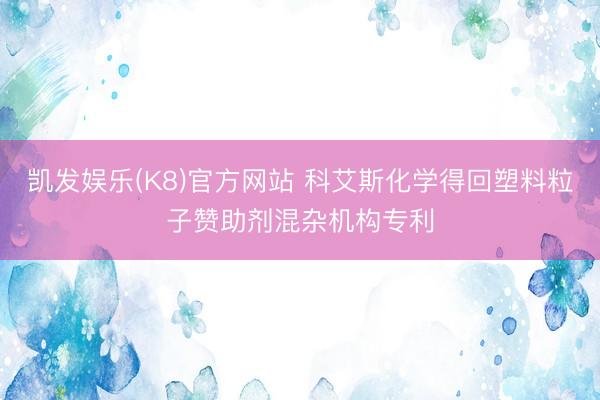 凯发娱乐(K8)官方网站 科艾斯化学得回塑料粒子赞助剂混杂机构专利
