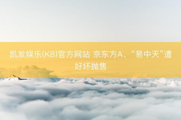 凯发娱乐(K8)官方网站 京东方A、“易中天”遭好坏抛售