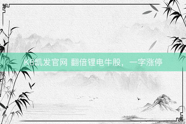 K8凯发官网 翻倍锂电牛股，一字涨停
